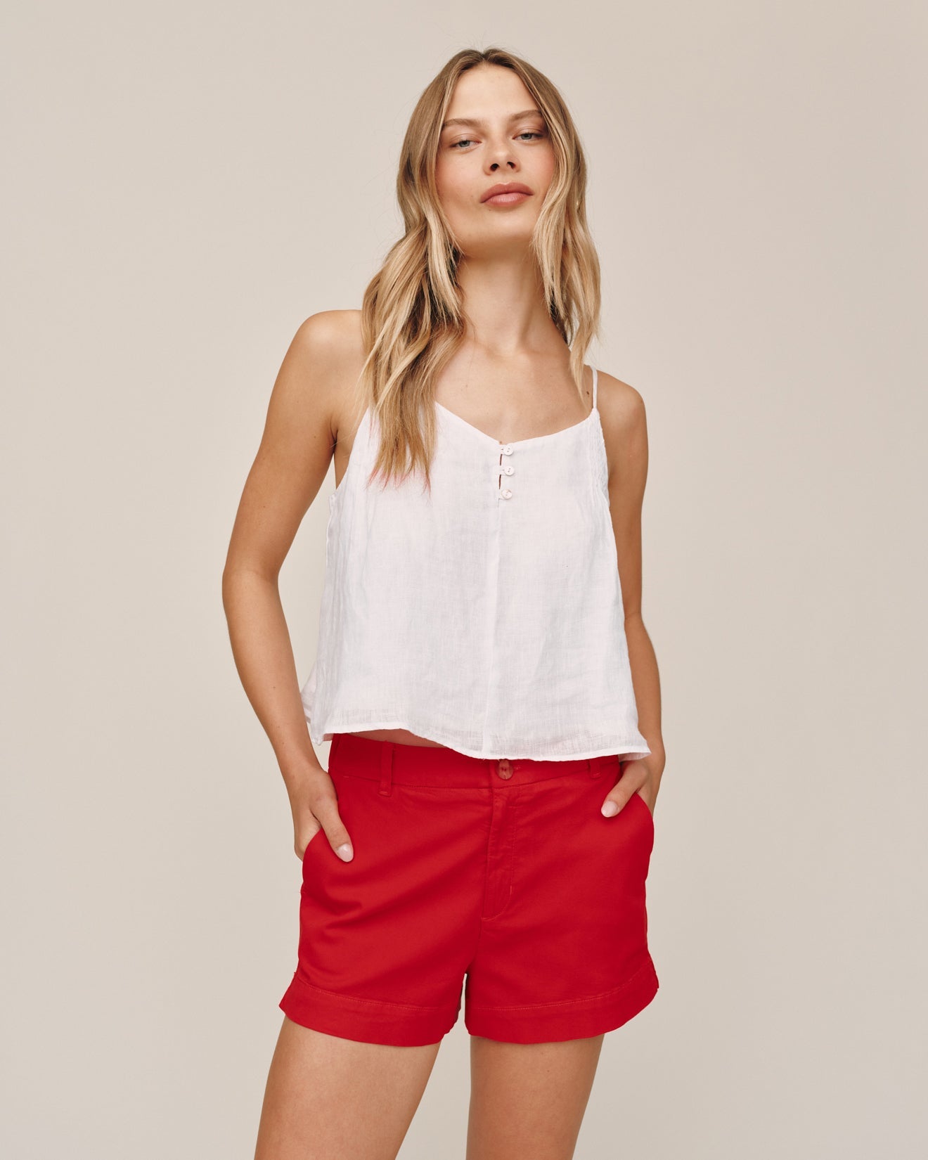 Bella DahlSide Slit Tennis Short - Scarlet SandShorts