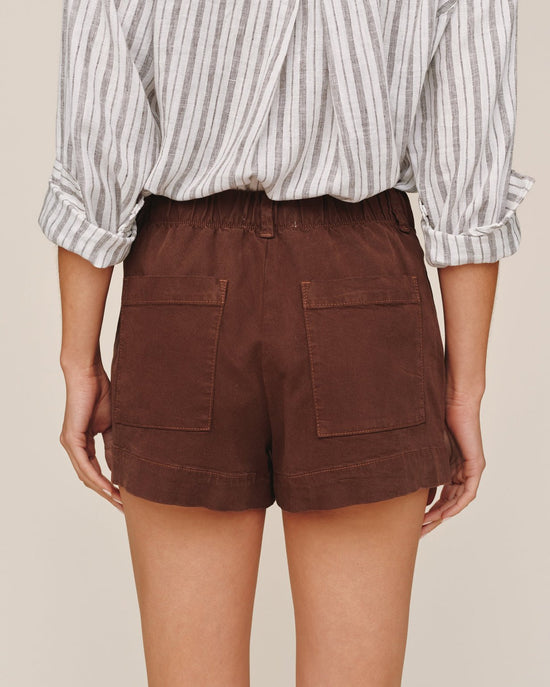 Bella Dahl Side Slit Tennis Short - Sienna Brown View 2
