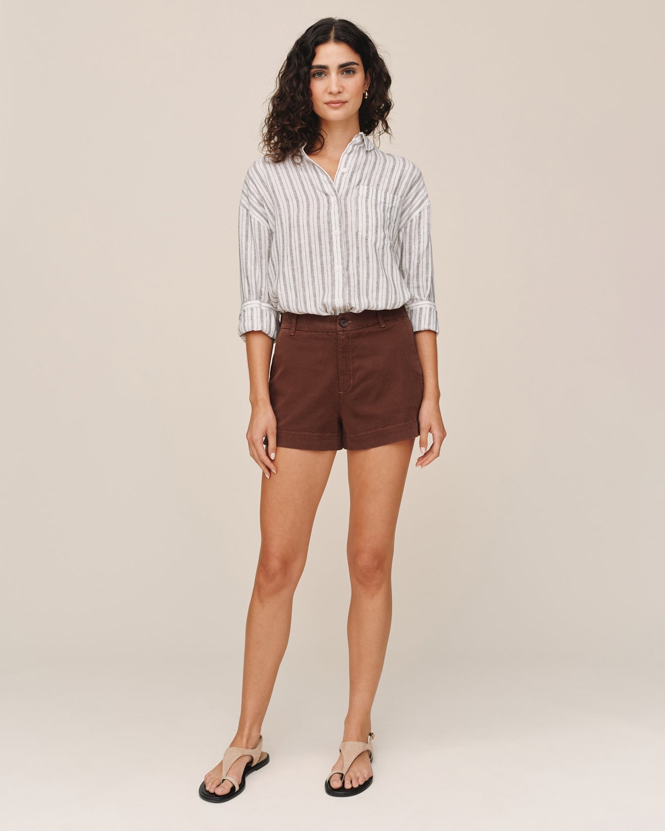 Side Slit Tennis Short - Sienna Brown