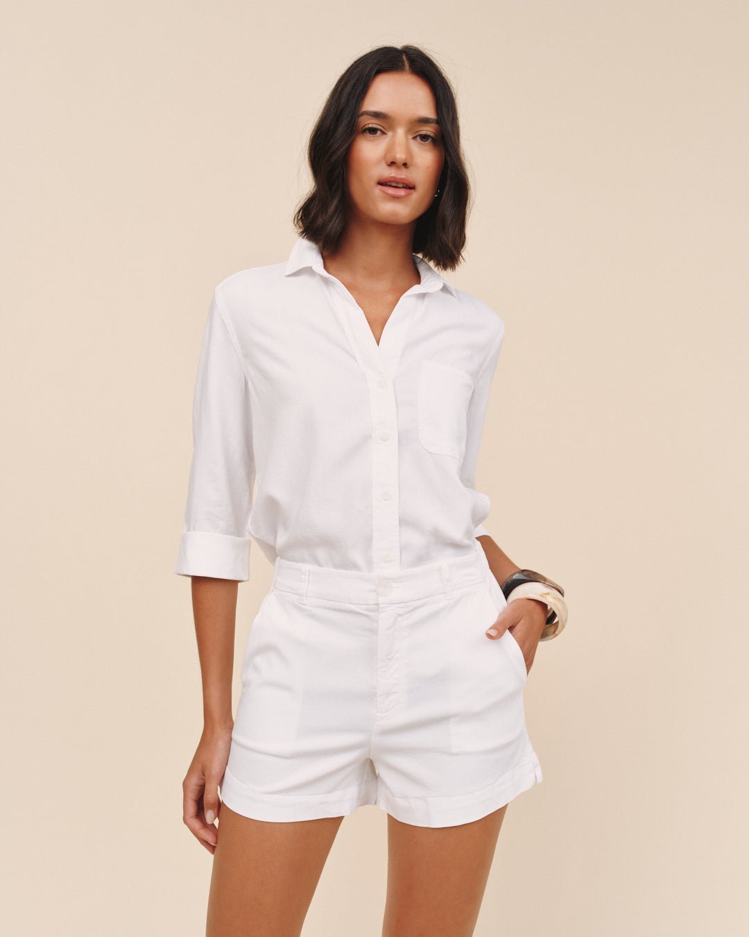 Bella DahlSide Slit Tennis Short - WhiteShorts