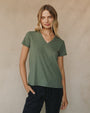 Bella DahlSide Slit V Neck Tee - FernwoodTops
