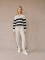 Bella DahlSide Stripe Straight Leg Pant - Oat & BlackPants