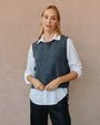 Bella DahlSide Tie Vest - CharcoalTops