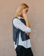 Bella DahlSide Tie Vest - CharcoalTops
