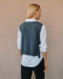 Bella DahlSide Tie Vest - CharcoalTops