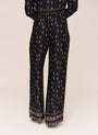 Bella DahlSingle Pleat Wide Leg Border Pant - Floral Border PrintPants