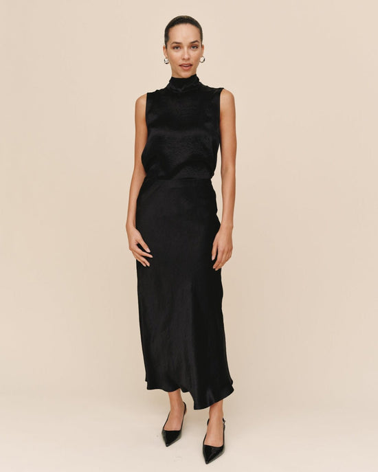 Bella Dahl Sleek Bias Maxi Skirt - Black