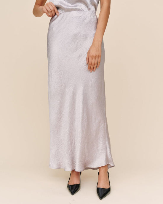 Bella Dahl Sleek Bias Maxi Skirt - Silver View 2
