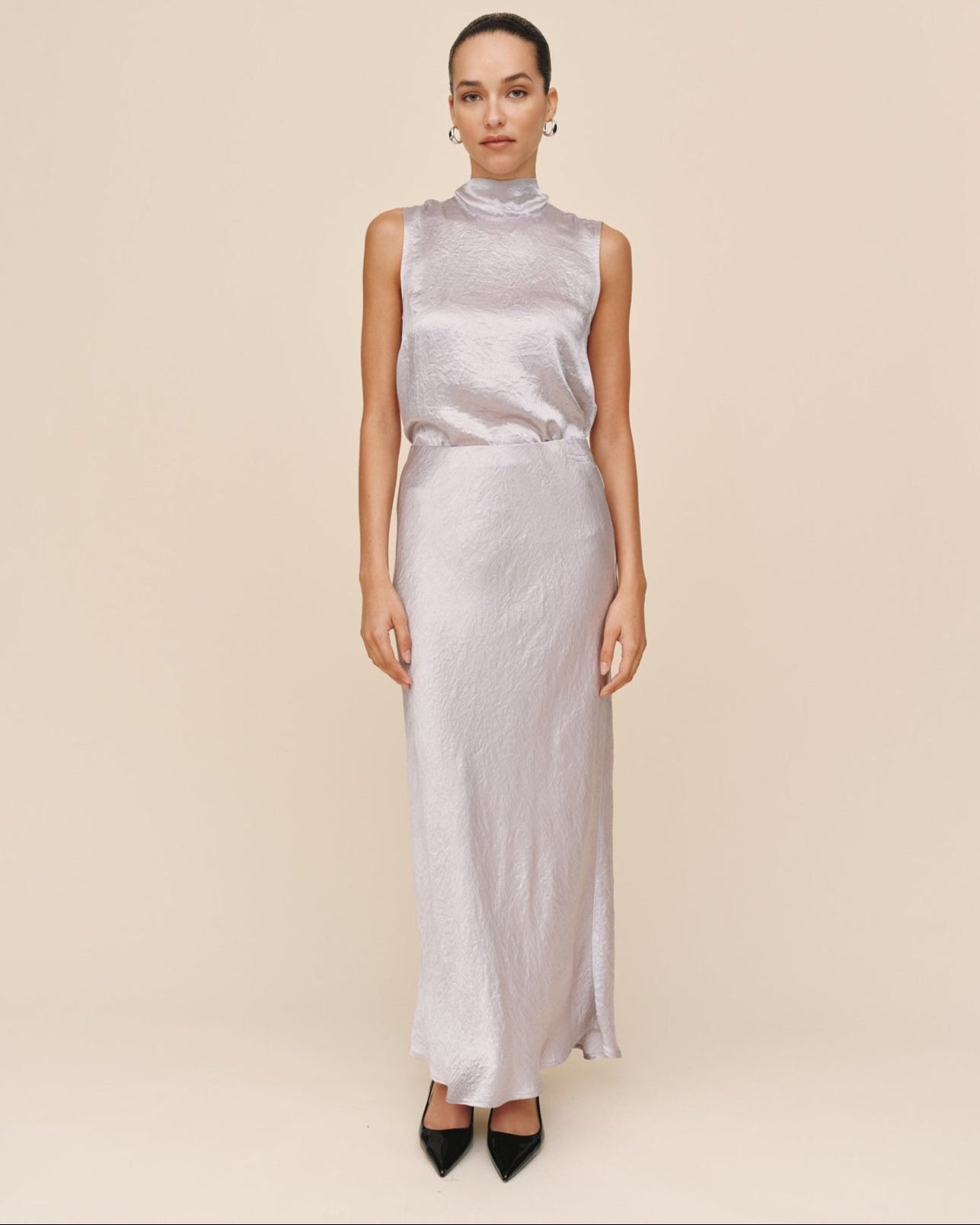 Bella DahlSleek Bias Maxi Skirt - SilverSkirts