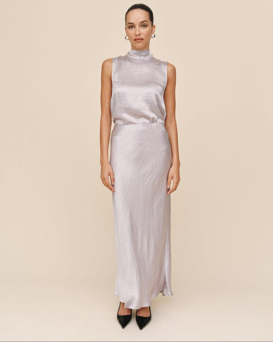 Bella Dahl Sleek Bias Maxi Skirt - Silver