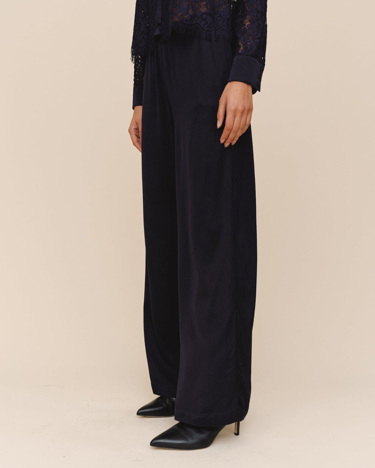 Sleek Clean Wide Leg Pant - Midnight Sky – Bella Dahl