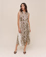 Bella DahlSleeveless Belted Midi Dress - Sage Snake PrintDresses