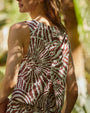Bella DahlSleeveless Boat Neck Split Back - Abstract Shell PrintTops