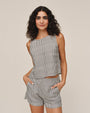 Bella DahlSleeveless Boat Neck Split Back - Hatch StripeTops
