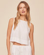 Bella DahlSleeveless Boat Neck Split Back - WhiteTops