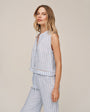 Bella DahlSleeveless Button Front - Ocean Blue StripeTops