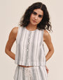Bella DahlSleeveless Button Front Top - Boardwalk StripeTops