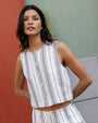 Bella DahlSleeveless Button Front Top - Boardwalk StripeTops