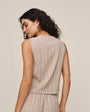 Bella DahlSleeveless Button Front Top - DriftwoodTops