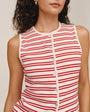 Bella DahlSleeveless Fitted Button Down Top - Sunset Sail StripeTops