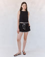 Bella DahlSleeveless Fray Trim Tank - BlackTops