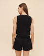 Bella DahlSleeveless Half Placket Top - BlackTops