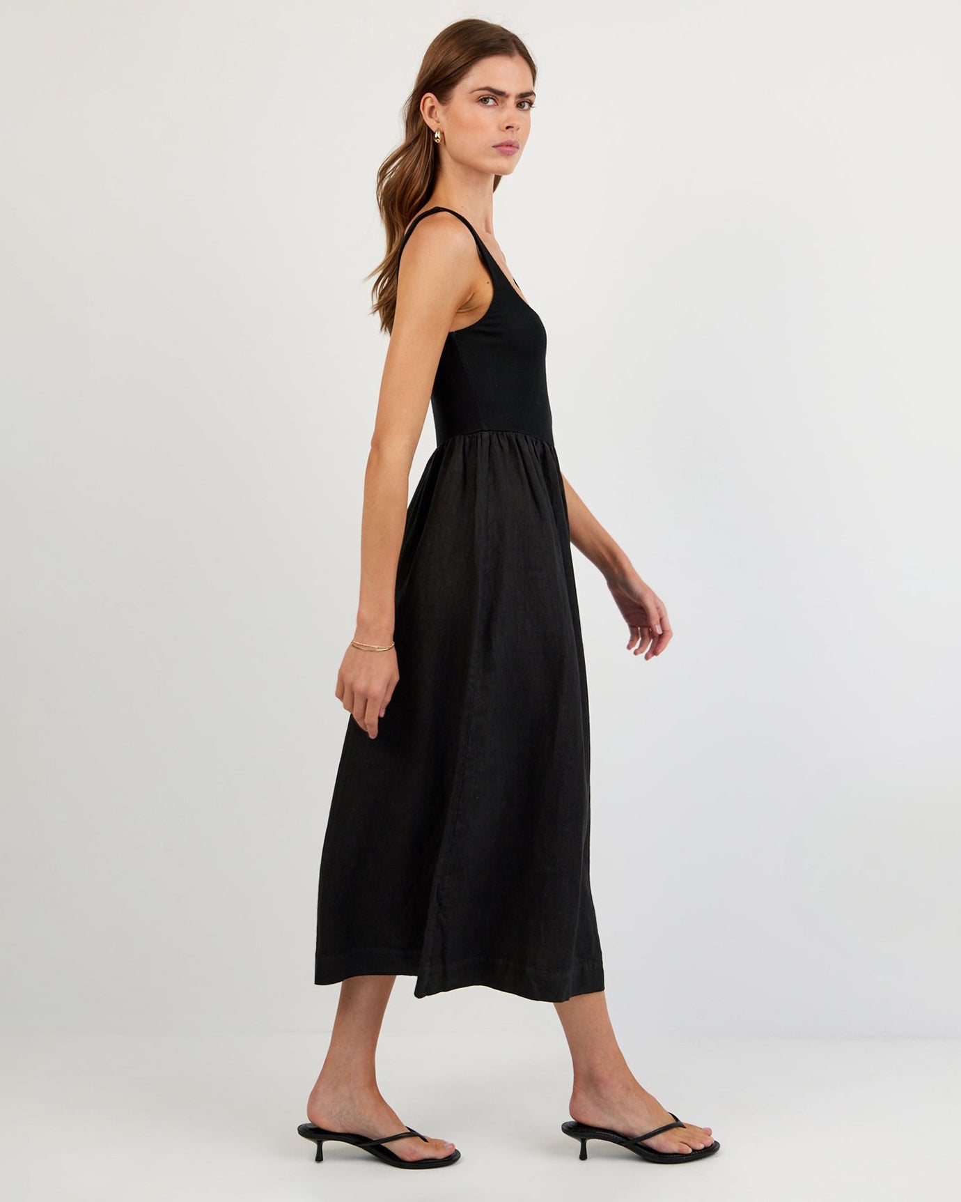 Sleeveless Knit Combo Dress | Black | L | Bella Dahl Sleeveless Knit Combo Dress | Black | L | Bella Dahl