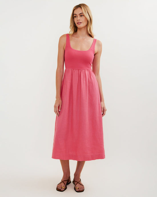 Bella Dahl Sleeveless Knit Combo Dress - Spiced Hibiscus