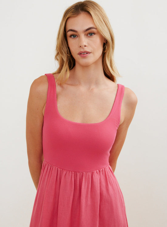 Bella Dahl Sleeveless Knit Combo Dress - Spiced Hibiscus View 2