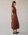 Bella DahlSleeveless Mock Neck Mixed Dress - Redwood BrownDresses