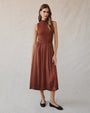 Bella DahlSleeveless Mock Neck Mixed Dress - Redwood BrownDresses