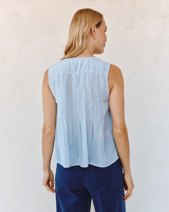 Bella Dahl Sleeveless Pintuck Pullover - Soft Sky View 2