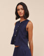 Bella DahlSleeveless Pintuck Top - Nautical NightTops
