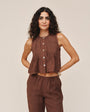Bella DahlSleeveless Pintuck Top - Sea Glass BrownTops