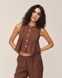 Bella DahlSleeveless Pintuck Top - Sea Glass BrownTops