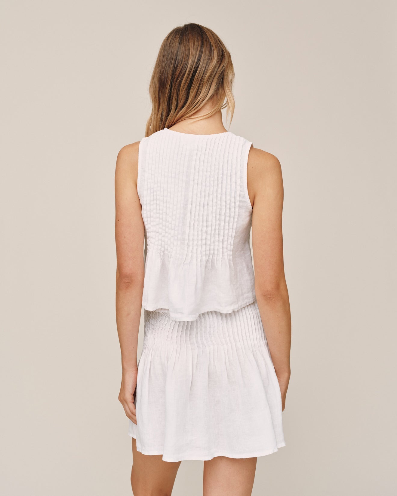 Bella DahlSleeveless Pintuck Top - WhiteTops