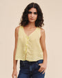 Bella DahlSleeveless Pintuck V Neck Top - Lemon DropTops