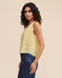Bella DahlSleeveless Pintuck V Neck Top - Lemon DropTops