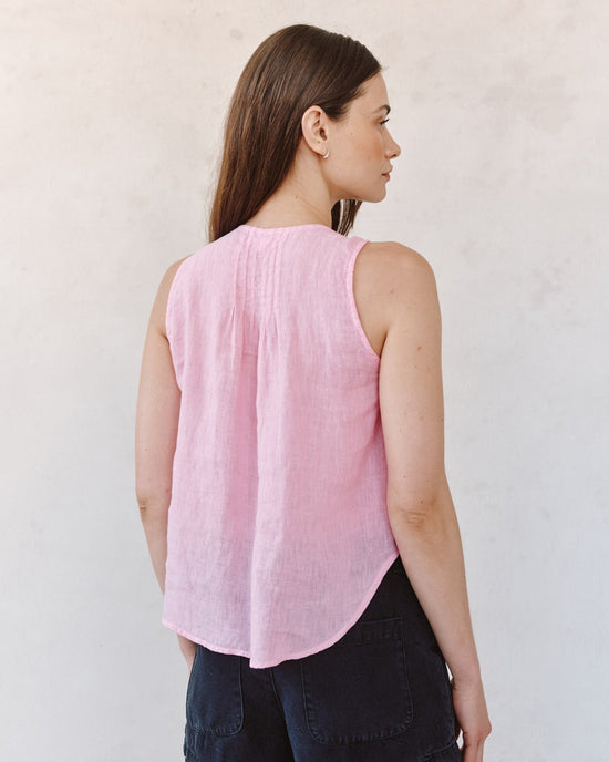 Bella Dahl Sleeveless Pintuck V Neck Top - Rose Blush View 2