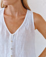 Bella DahlSleeveless Pintuck V Neck Top - WhiteTops