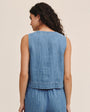 Bella DahlSleeveless Placket Pullover - Island Blue WashTops