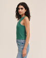 Bella DahlSleeveless Placket Top - Palm GreenTops