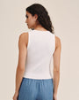 Bella DahlSleeveless Placket Top - WhiteTops