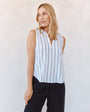 Bella DahlSleeveless Pullover - Black & White Shadow StripeTops