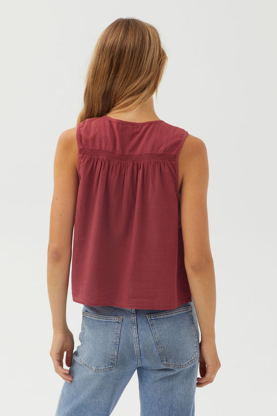 Bella Dahl Sleeveless Pullover - Dark Cherry View 2