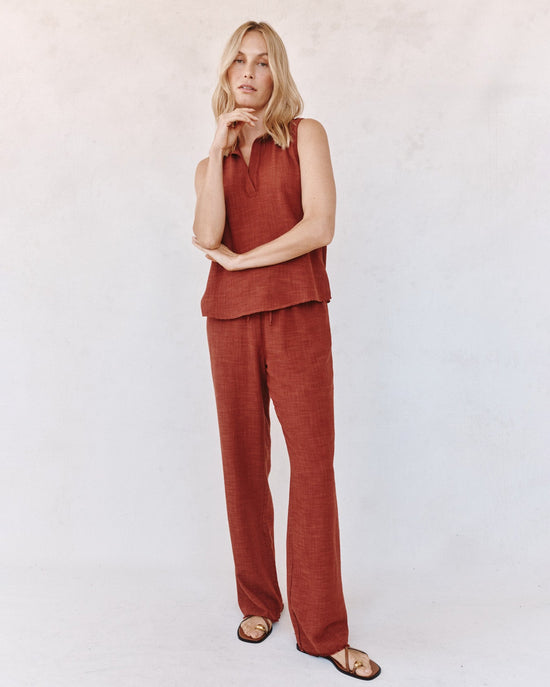 Bella Dahl Sleeveless Pullover - Red Sand View 2