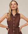 Bella DahlSleeveless Seamed Shirt Dress - Sea Glass BrownDresses