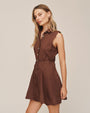 Bella DahlSleeveless Seamed Shirt Dress - Sea Glass BrownDresses
