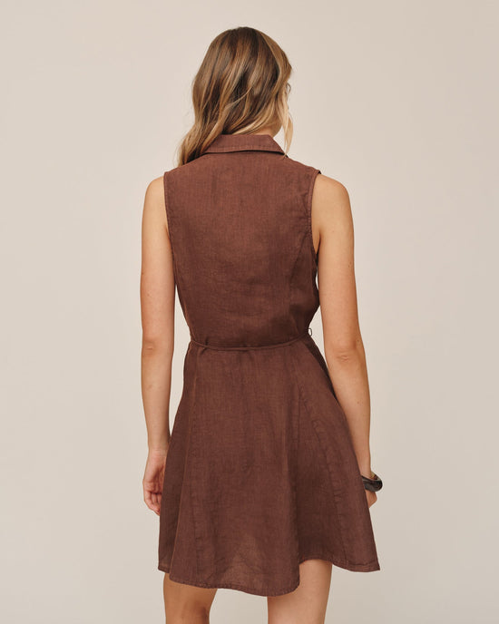 Bella Dahl Sleeveless Seamed Shirt Dress - Sea Glass Brown View 2