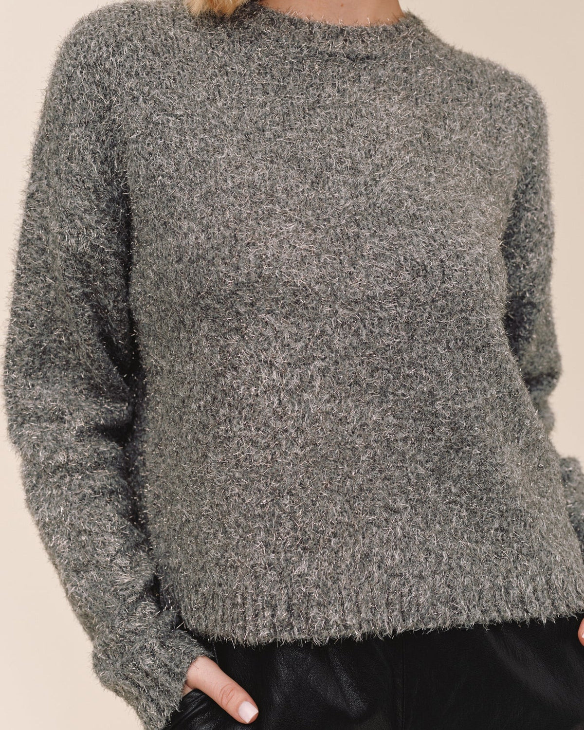 Bella DahlSlouchy Sweater - Charcoal ShimmerSweaters